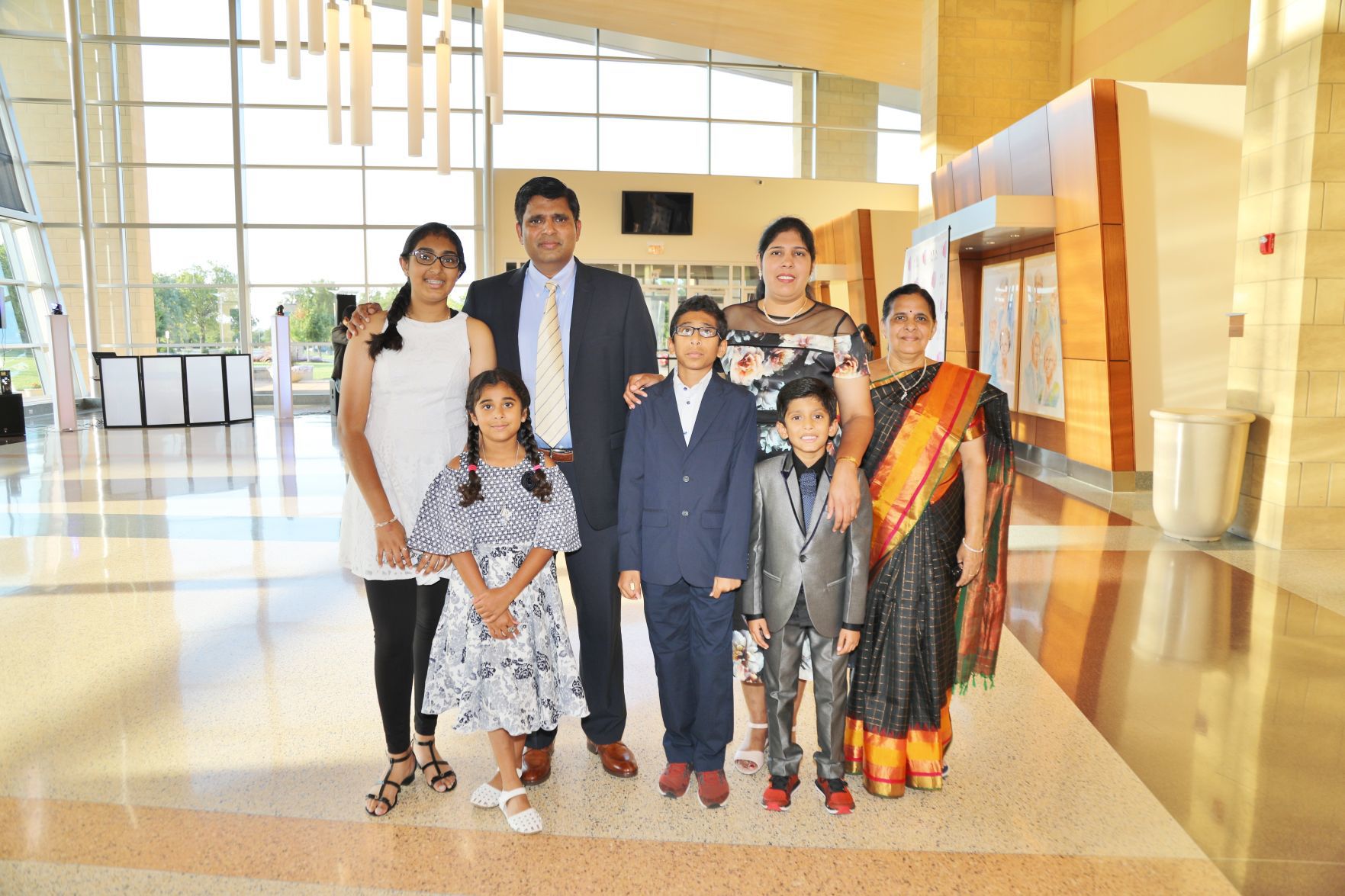 Anwitha Madamanchi, Vishika Jasti, Babu Madamanchi, Advik Jasti, Vineela Parvataneni, Prana Madamanchi, Suneeta Parvataneni